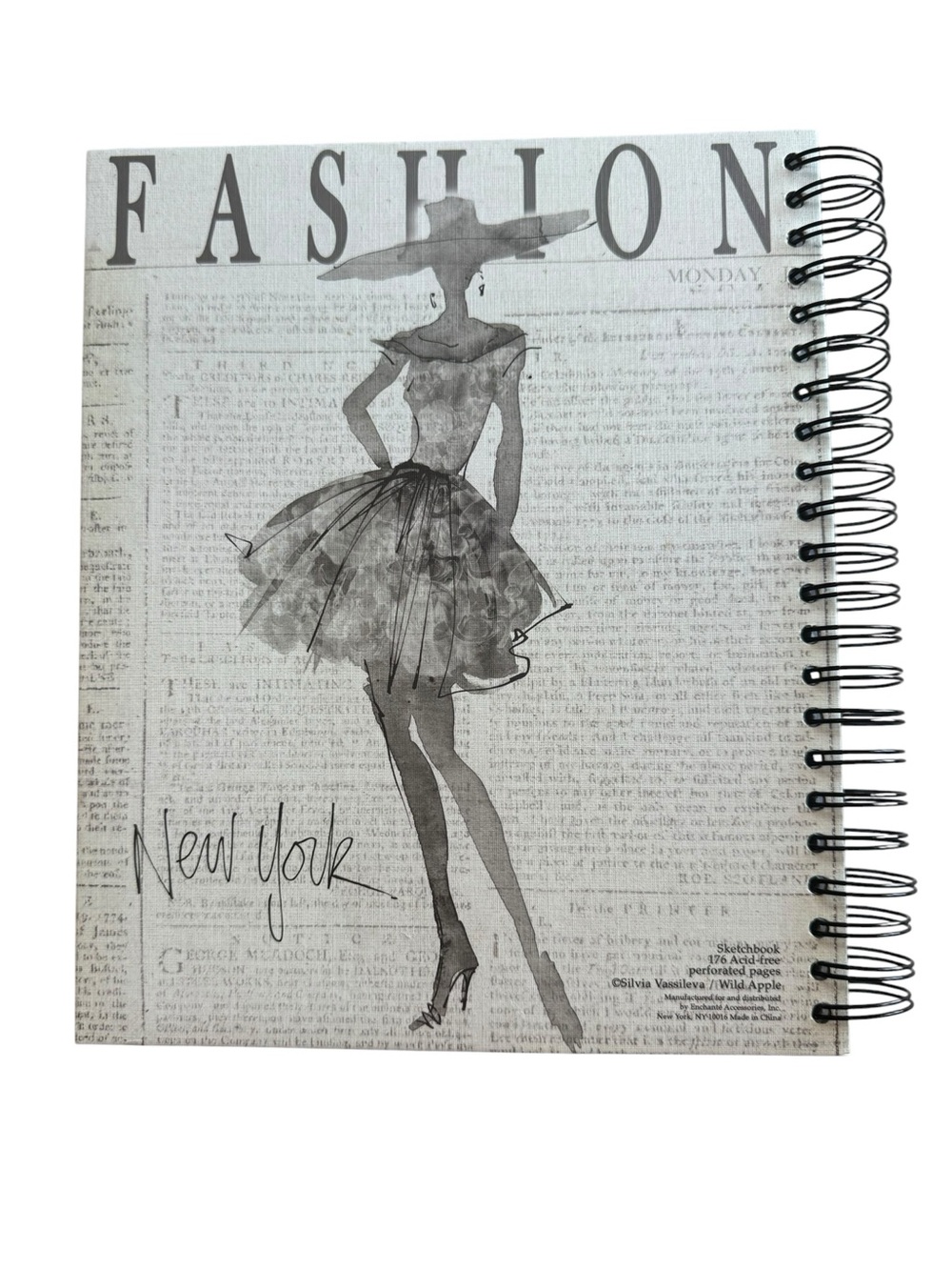 Fashion Illustration Spiral Sketchbook - Gray/New York Cover - Picture 2 of 4